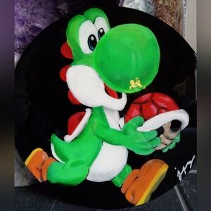Yoshi cartoon nintendo character hand painted original art